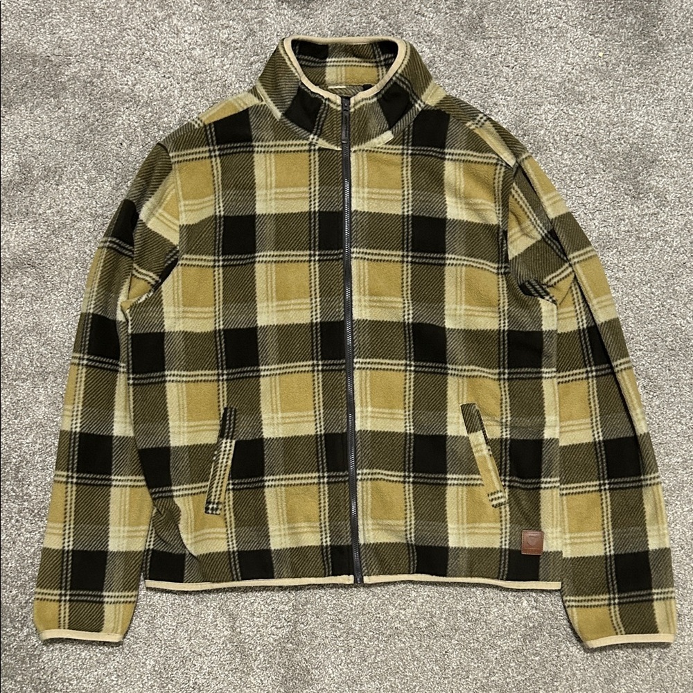 Vintage Brixton Plaid Zip Up Sweater